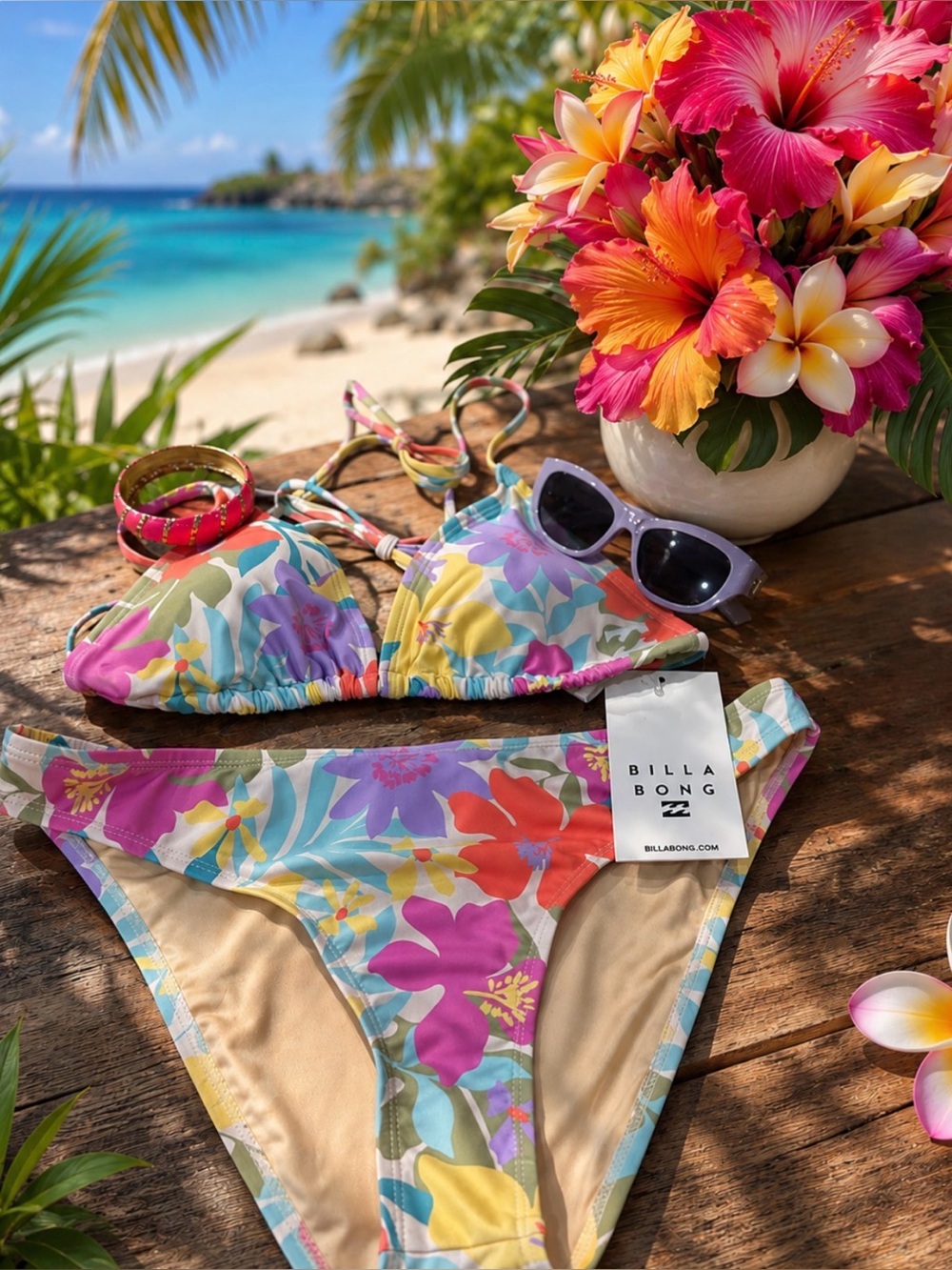 Billabong Beach Babe Bikini Set L NWT